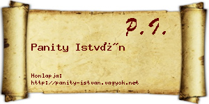 Panity István névjegykártya